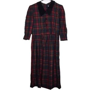 Vintage Christmas plaid dress size 10 holiday